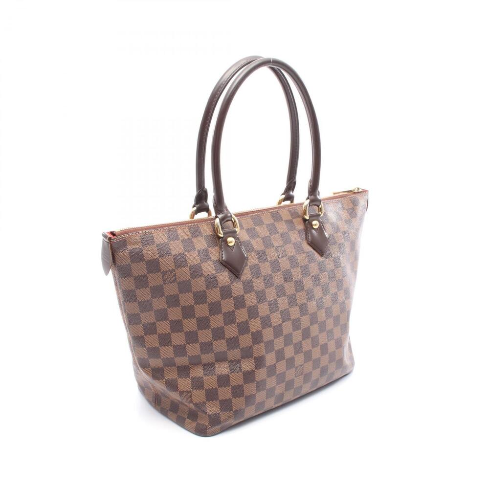 Louis Vuitton Saleya Tote Bag Canvas Leather Damier Brown